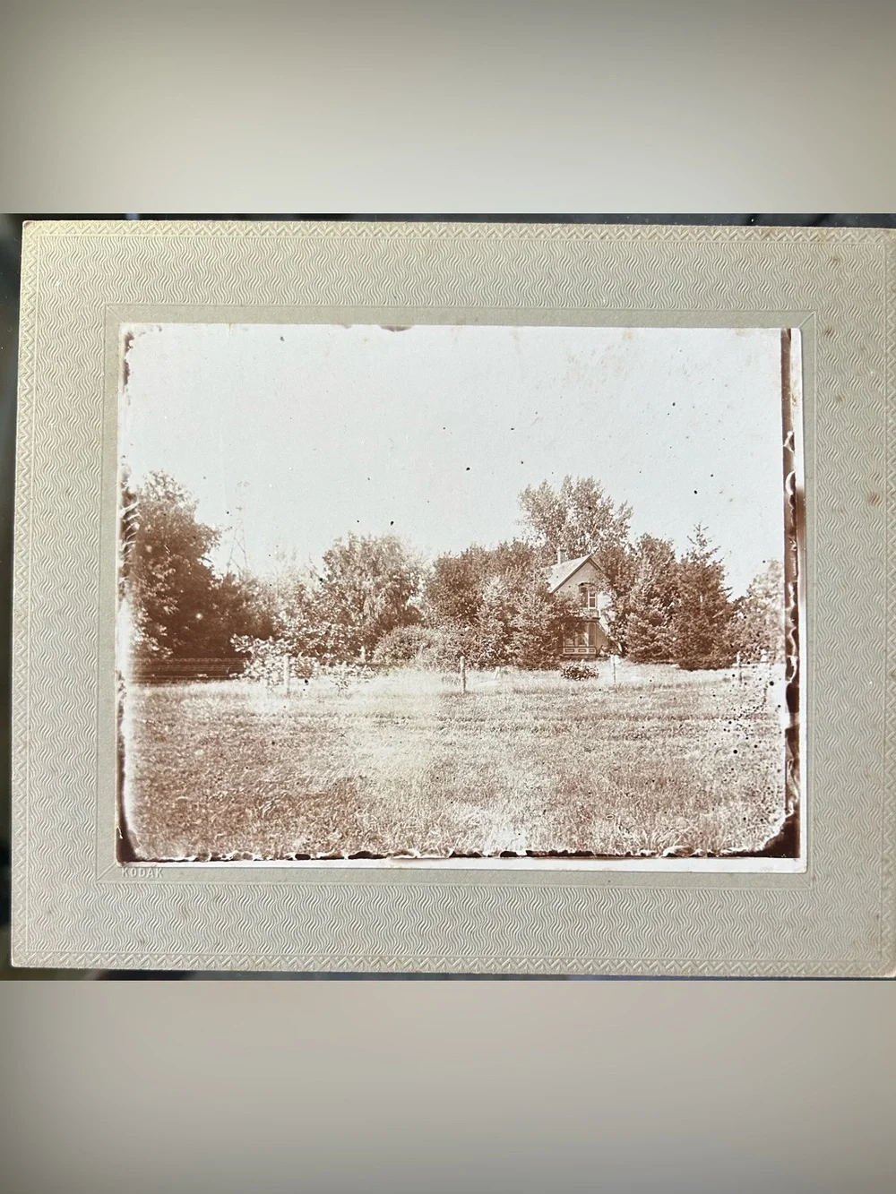 3 Antique Original Early 1900s Photos on Kodak Cardboard Family House Crowd